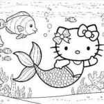 coloring pages hello kitty mermaid